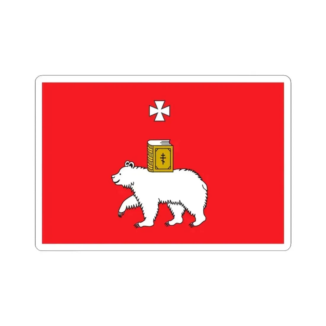 Flag of Perm Russia - STICKER Vinyl Kiss-Cut Decal 4 Inch White - The Sticker Space