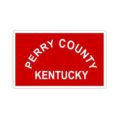 Flag of Perry County Kentucky (United States) STICKER Vinyl Kiss-Cut Decal 3 Inch White - The Sticker Space