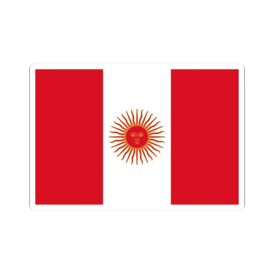 Flag of Peru 1822-1825 (Peru) STICKER Vinyl Kiss-Cut Decal 2 Inch White - The Sticker Space
