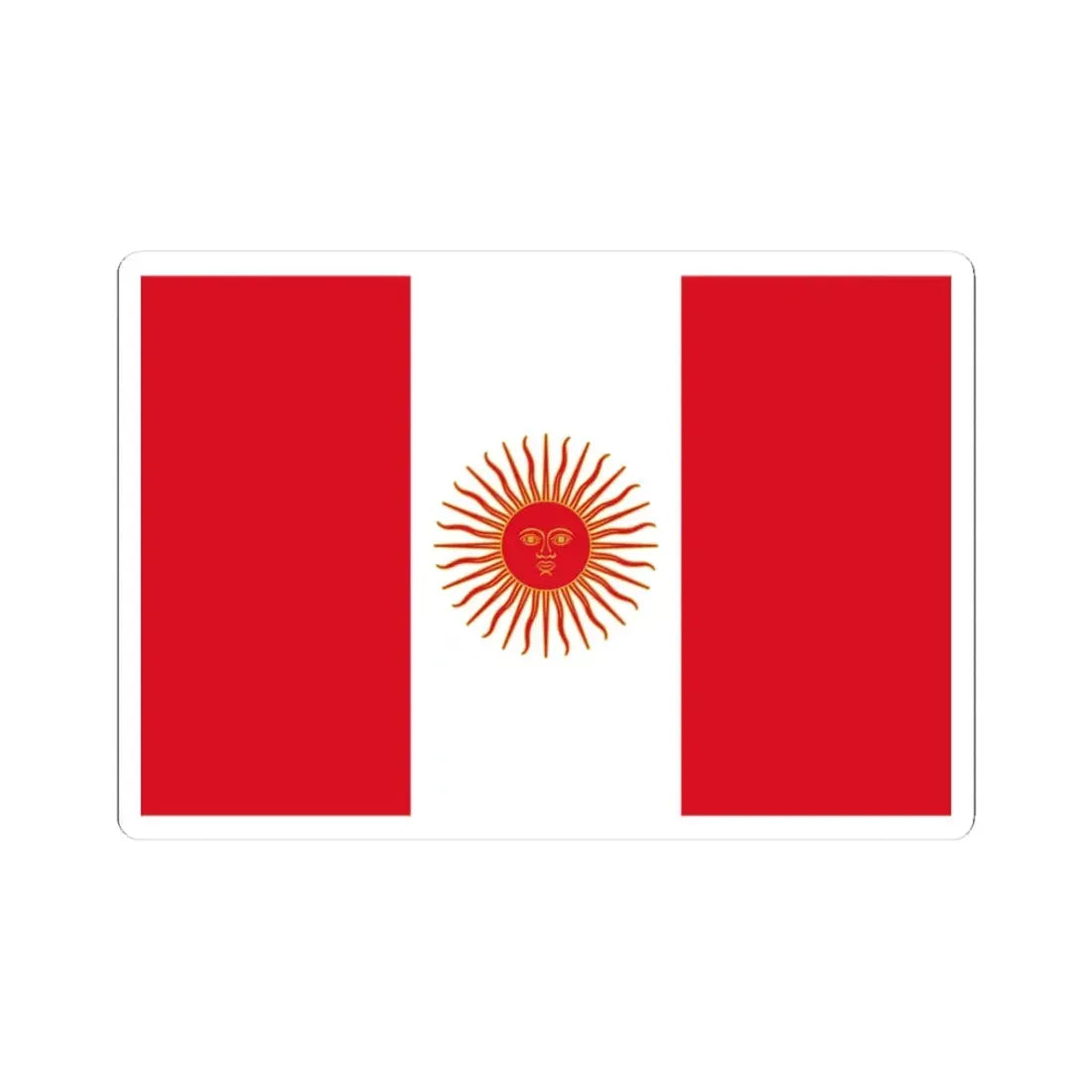 Flag of Peru 1822-1825 (Peru) STICKER Vinyl Kiss-Cut Decal 3 Inch White - The Sticker Space