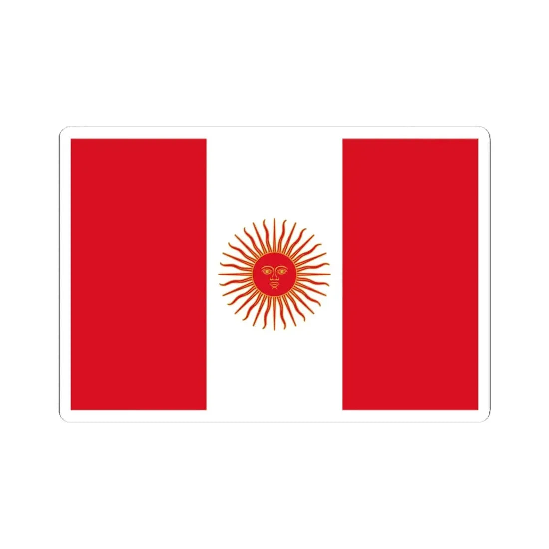 Flag of Peru 1822-1825 (Peru) STICKER Vinyl Kiss-Cut Decal 4 Inch White - The Sticker Space