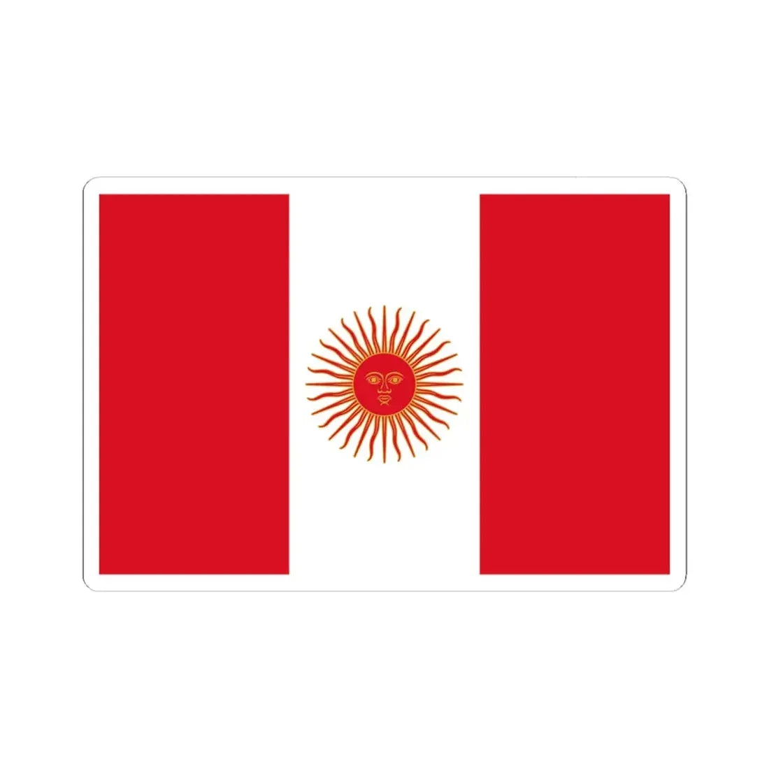Flag of Peru 1822-1825 (Peru) STICKER Vinyl Kiss-Cut Decal 6 Inch White - The Sticker Space