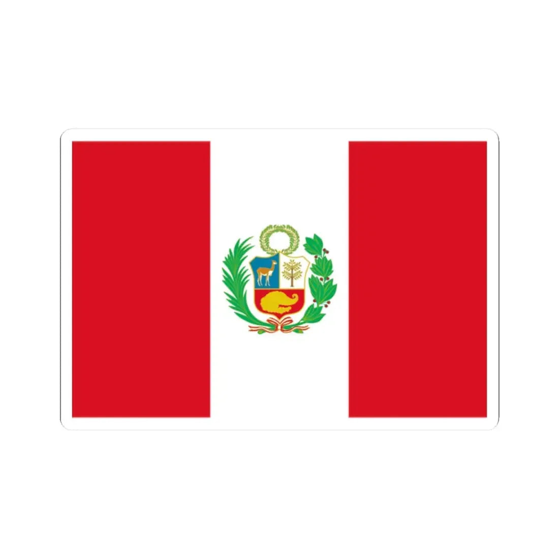 Flag of Peru 1825-1884 (Peru) STICKER Vinyl Kiss-Cut Decal 2 Inch White - The Sticker Space