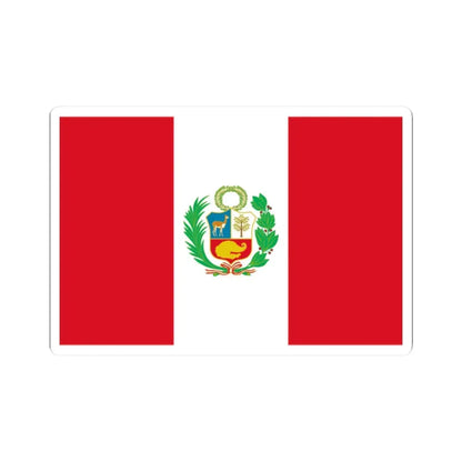 Flag of Peru 1825-1884 (Peru) STICKER Vinyl Kiss-Cut Decal 2 Inch White - The Sticker Space