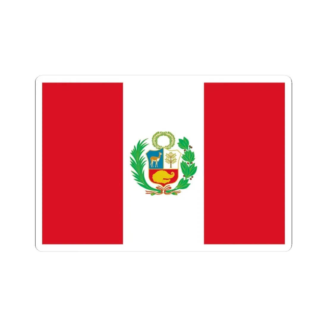 Flag of Peru 1825-1884 (Peru) STICKER Vinyl Kiss-Cut Decal 3 Inch White - The Sticker Space