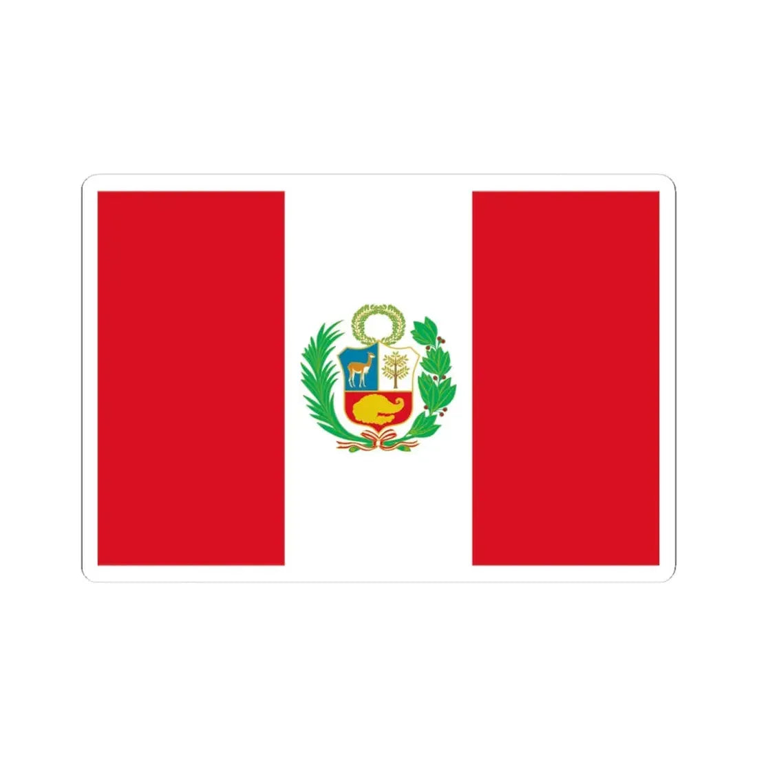 Flag of Peru 1825-1884 (Peru) STICKER Vinyl Kiss-Cut Decal 4 Inch White - The Sticker Space