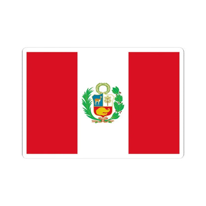 Flag of Peru 1825-1884 (Peru) STICKER Vinyl Kiss-Cut Decal 4 Inch White - The Sticker Space