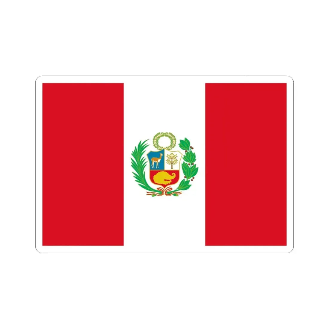 Flag of Peru 1825-1884 (Peru) STICKER Vinyl Kiss-Cut Decal 6 Inch White - The Sticker Space