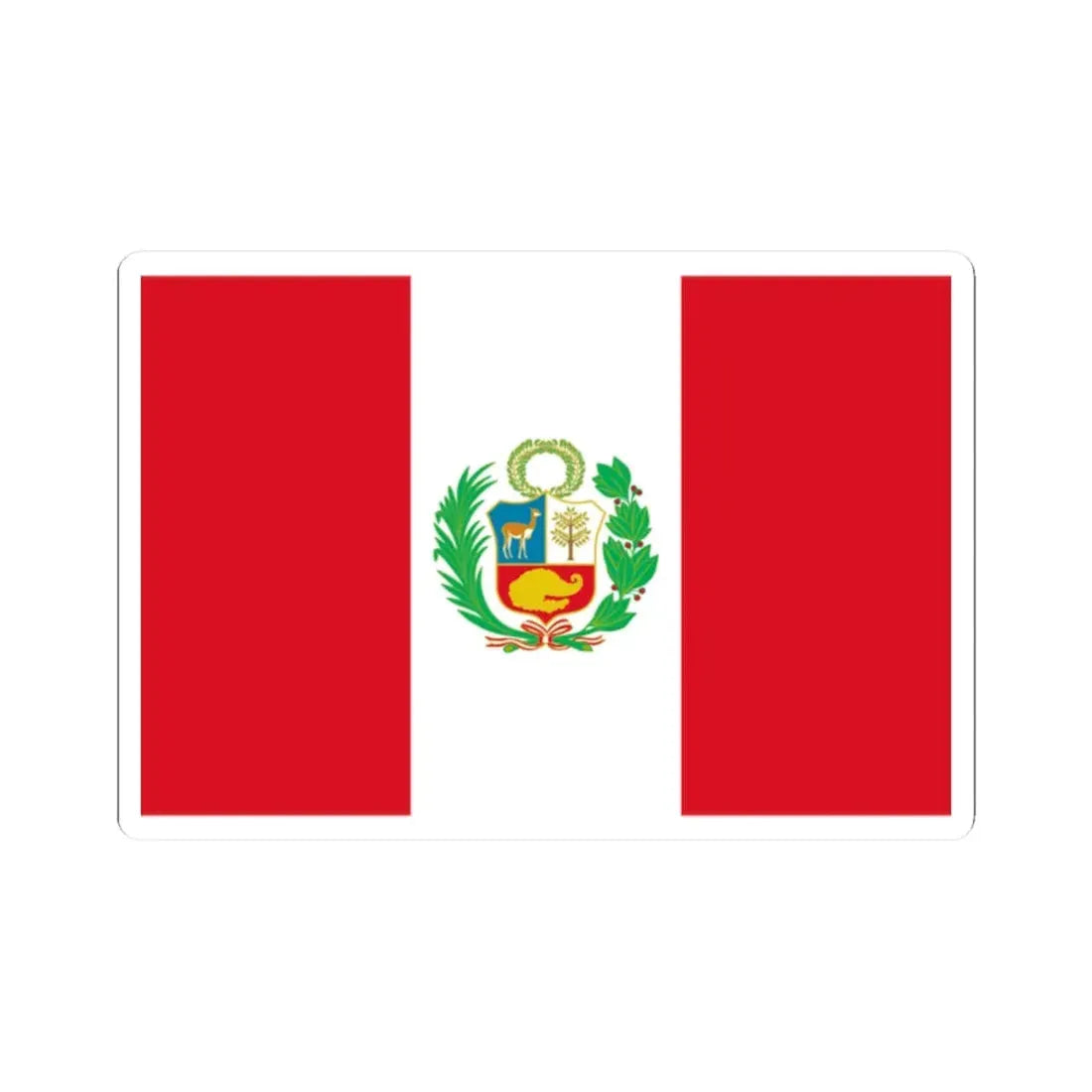 Flag of Peru 1884-1950 (Peru) STICKER Vinyl Kiss-Cut Decal 2 Inch White - The Sticker Space