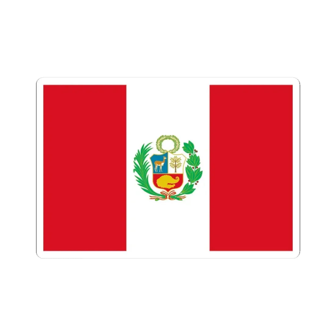 Flag of Peru 1884-1950 (Peru) STICKER Vinyl Kiss-Cut Decal 3 Inch White - The Sticker Space