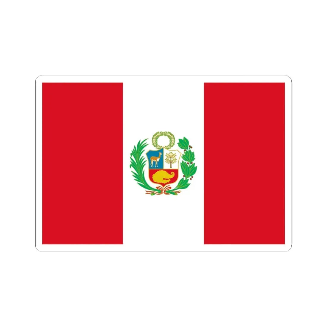 Flag of Peru 1884-1950 (Peru) STICKER Vinyl Kiss-Cut Decal 4 Inch White - The Sticker Space