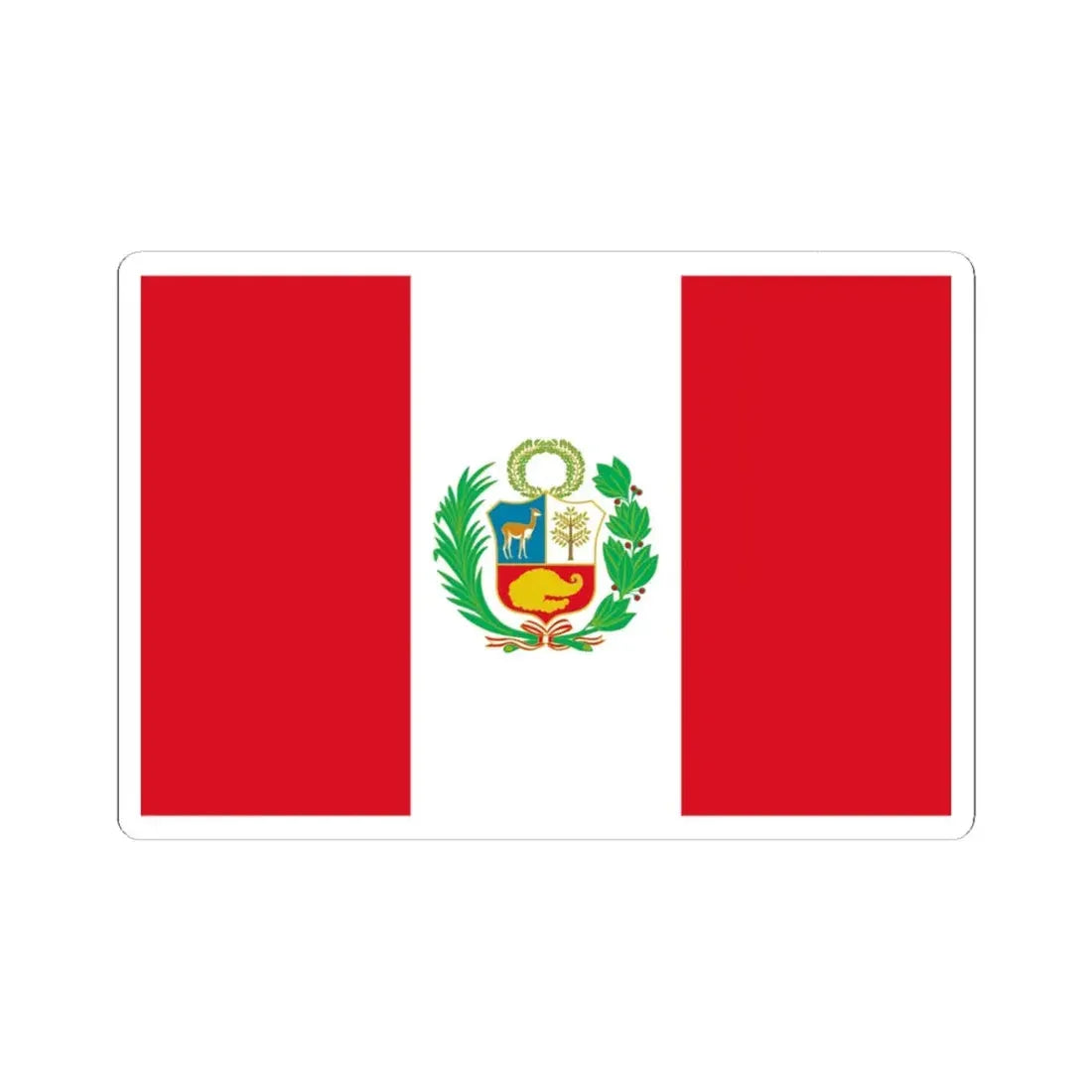 Flag of Peru 1884-1950 (Peru) STICKER Vinyl Kiss-Cut Decal 6 Inch White - The Sticker Space