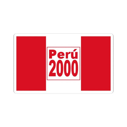 Flag of Peru 2000 (Peru) STICKER Vinyl Kiss-Cut Decal 3 Inch White - The Sticker Space