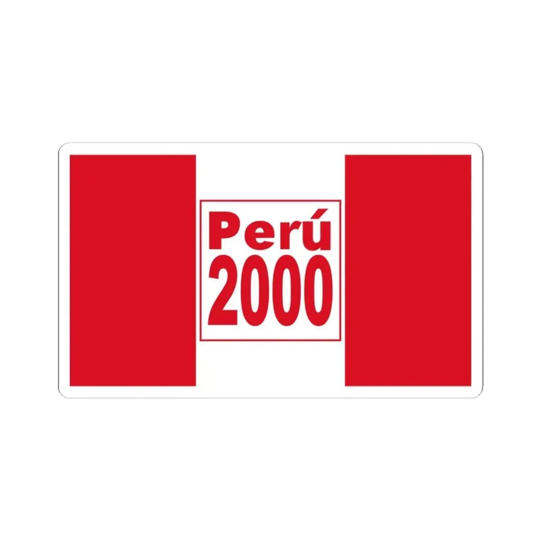 Flag of Peru 2000 (Peru) STICKER Vinyl Kiss-Cut Decal 4 Inch White - The Sticker Space