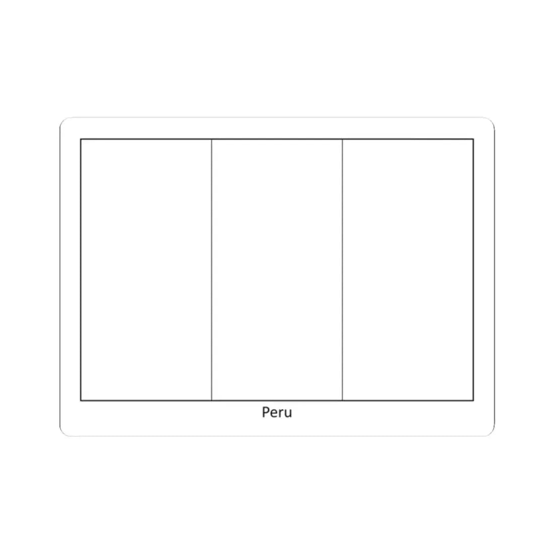 Flag of Peru colouring page (Peru) STICKER Vinyl Kiss-Cut Decal 2 Inch White - The Sticker Space