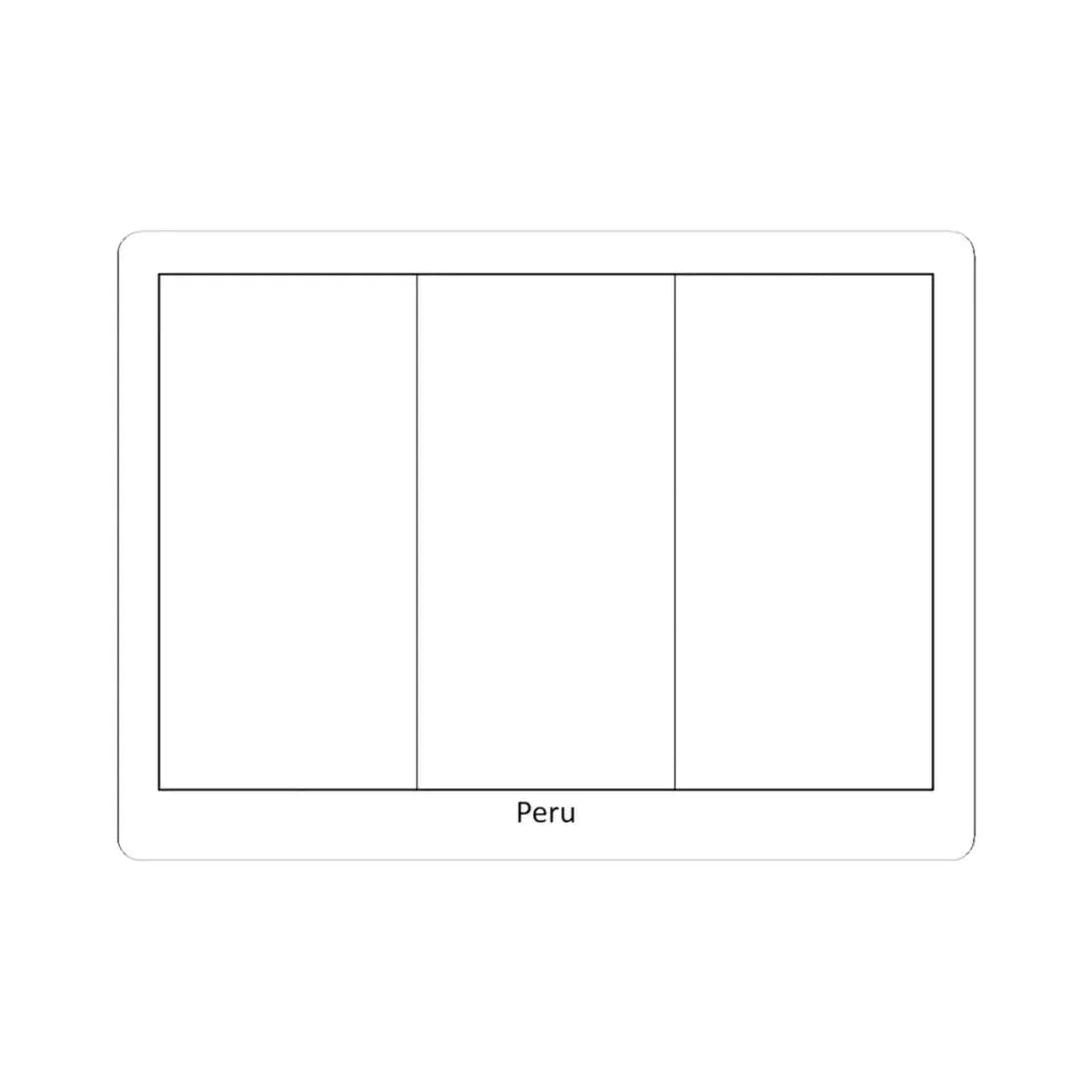 Flag of Peru colouring page (Peru) STICKER Vinyl Kiss-Cut Decal 4 Inch White - The Sticker Space