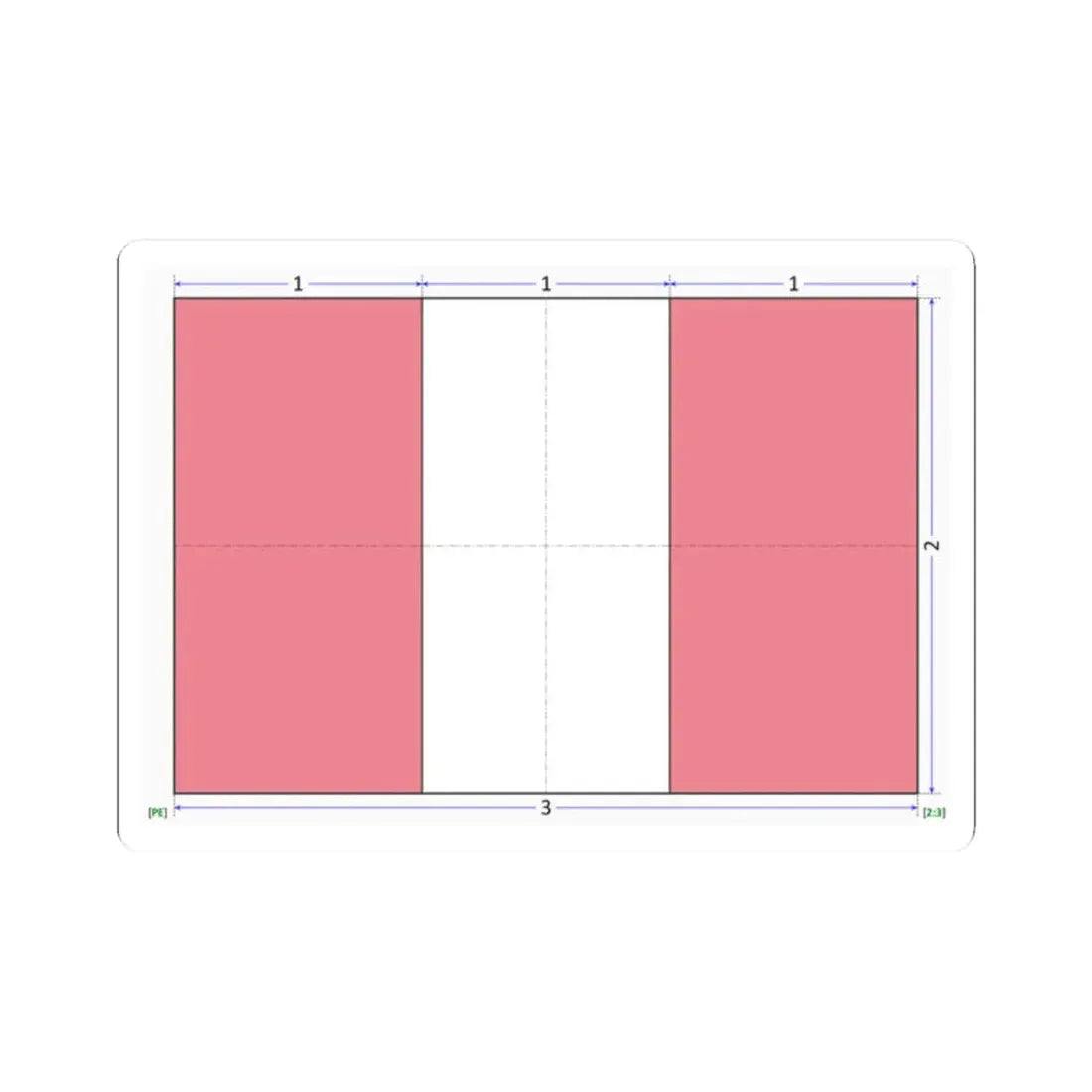 Flag of Peru construction sheet (Peru) STICKER Vinyl Kiss-Cut Decal 2 Inch White - The Sticker Space