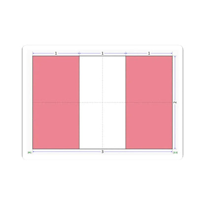 Flag of Peru construction sheet (Peru) STICKER Vinyl Kiss-Cut Decal 2 Inch White - The Sticker Space