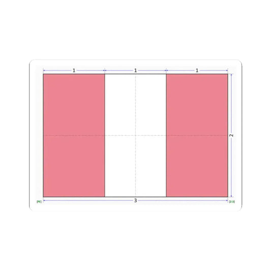 Flag of Peru construction sheet (Peru) STICKER Vinyl Kiss-Cut Decal 2 Inch White - The Sticker Space