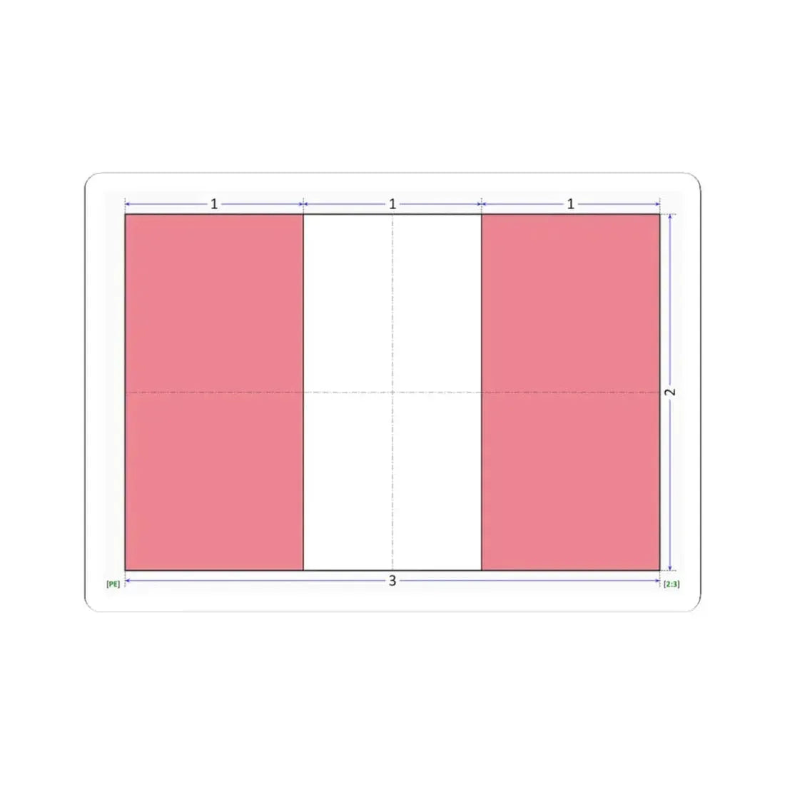 Flag of Peru construction sheet (Peru) STICKER Vinyl Kiss-Cut Decal 3 Inch White - The Sticker Space