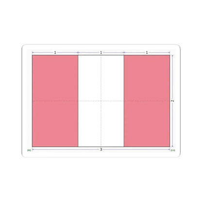 Flag of Peru construction sheet (Peru) STICKER Vinyl Kiss-Cut Decal 3 Inch White - The Sticker Space