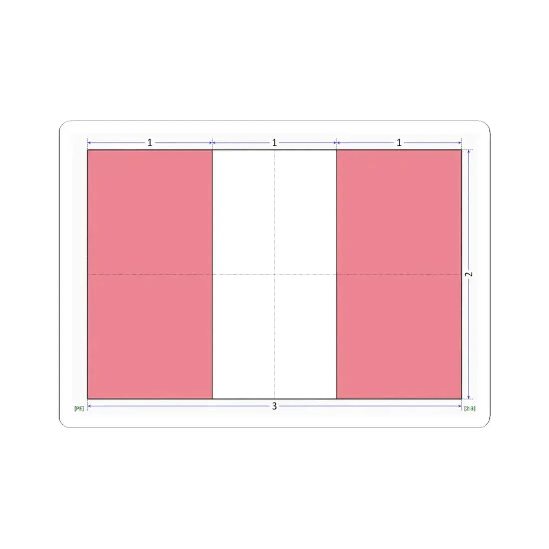 Flag of Peru construction sheet (Peru) STICKER Vinyl Kiss-Cut Decal 4 Inch White - The Sticker Space