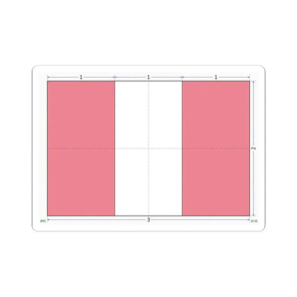 Flag of Peru construction sheet (Peru) STICKER Vinyl Kiss-Cut Decal 4 Inch White - The Sticker Space