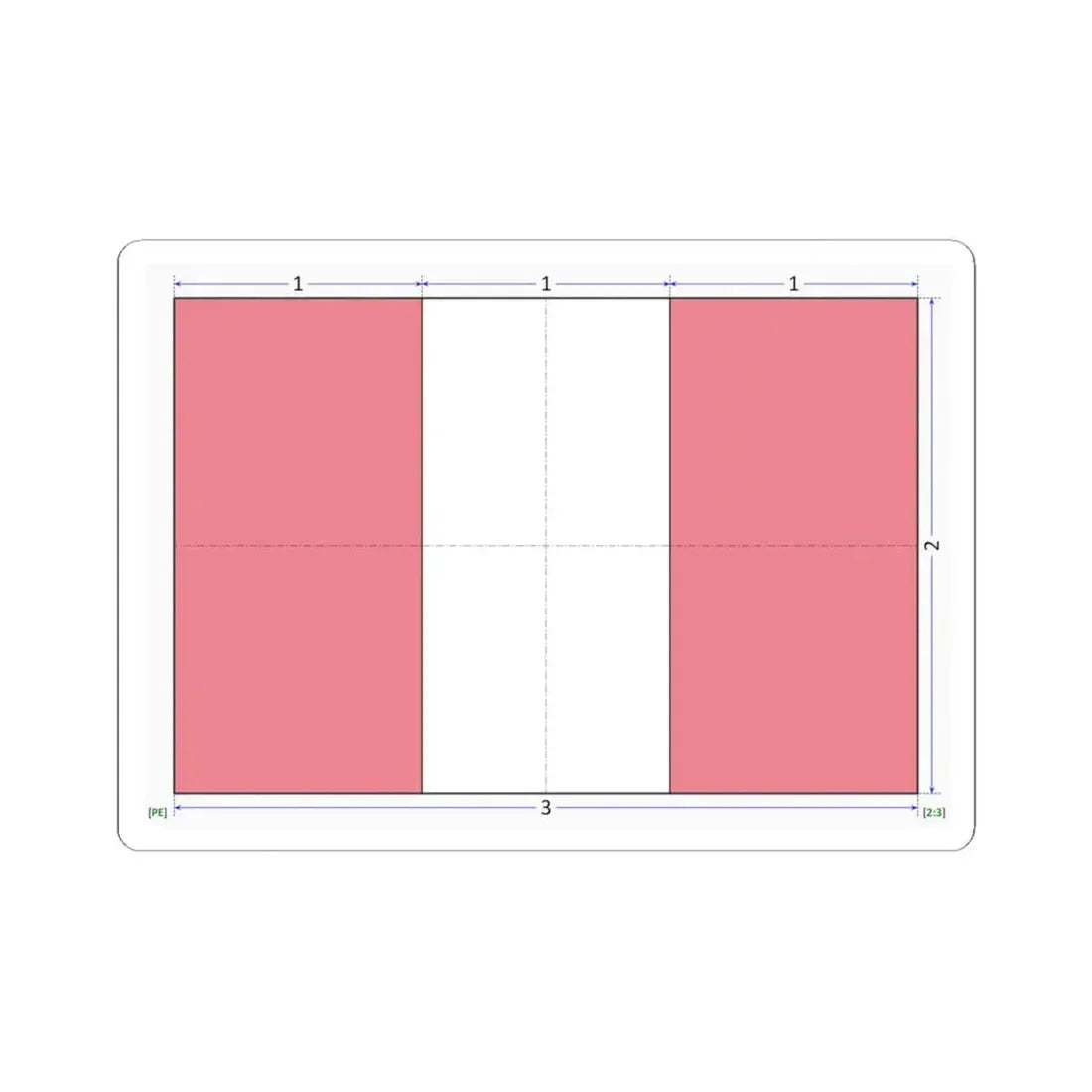 Flag of Peru construction sheet (Peru) STICKER Vinyl Kiss-Cut Decal 6 Inch White - The Sticker Space