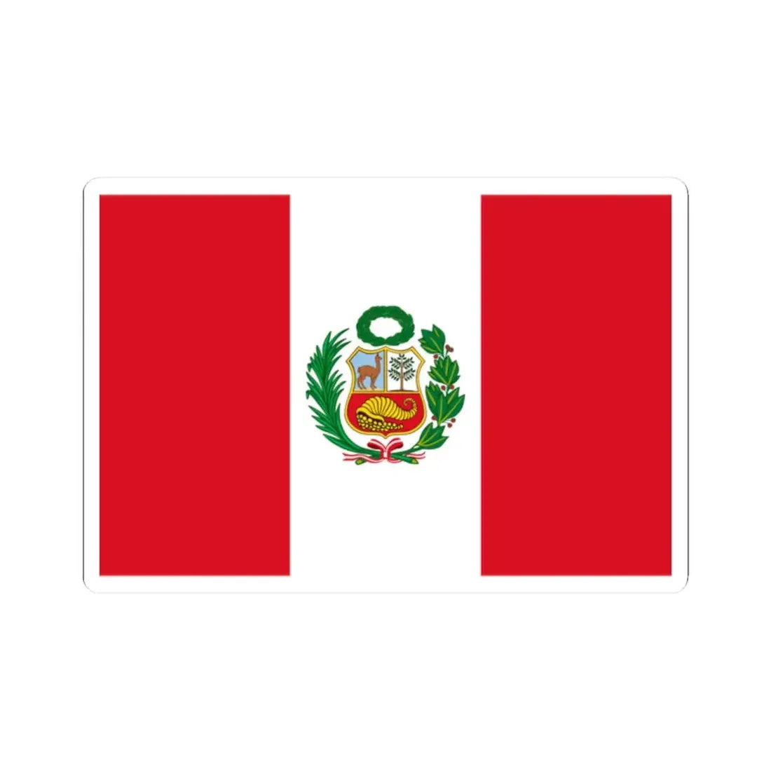 Flag of Peru State alternative version (Peru) STICKER Vinyl Kiss-Cut Decal 2 Inch White - The Sticker Space