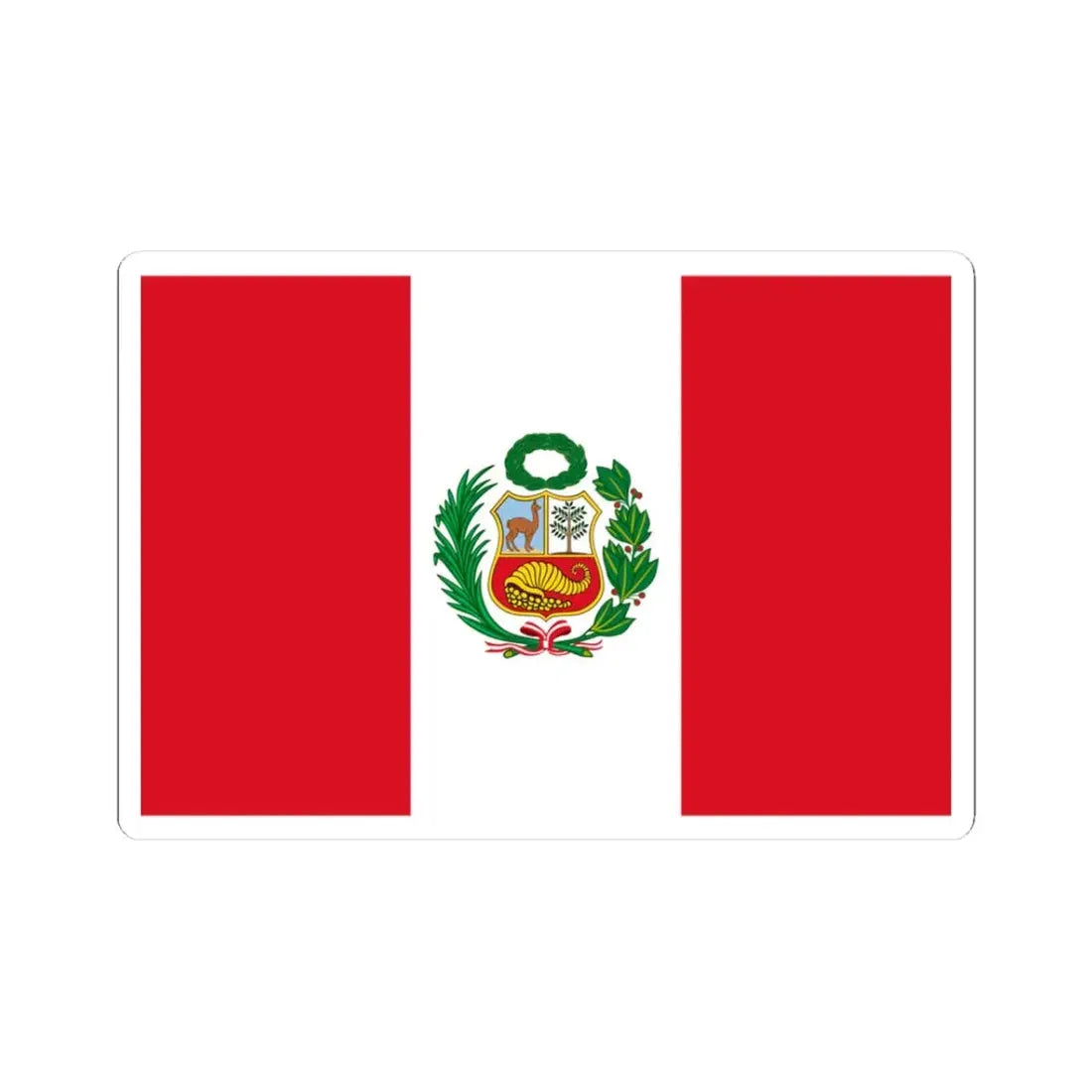 Flag of Peru State alternative version (Peru) STICKER Vinyl Kiss-Cut Decal 3 Inch White - The Sticker Space