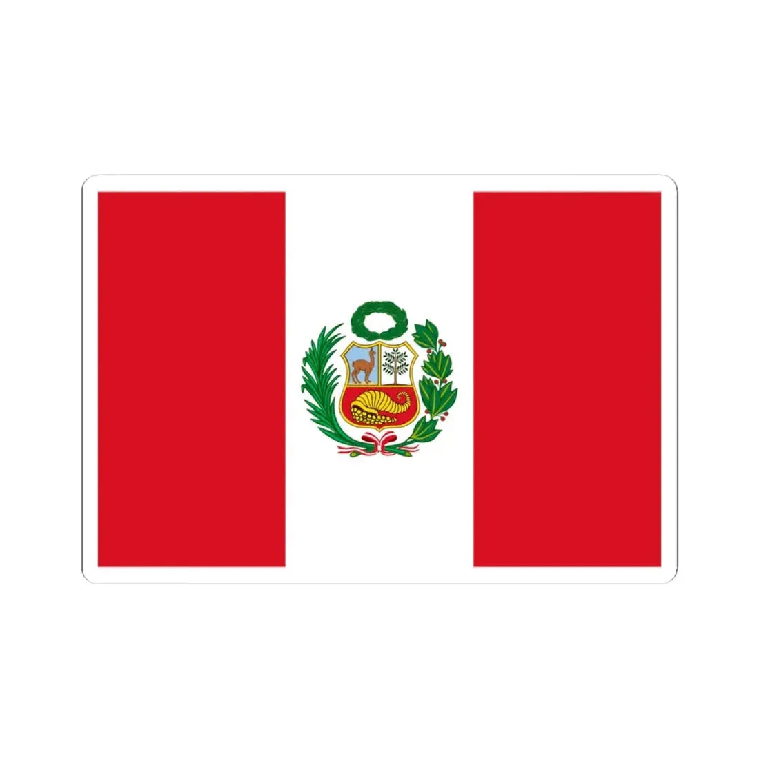 Flag of Peru State alternative version (Peru) STICKER Vinyl Kiss-Cut Decal 4 Inch White - The Sticker Space