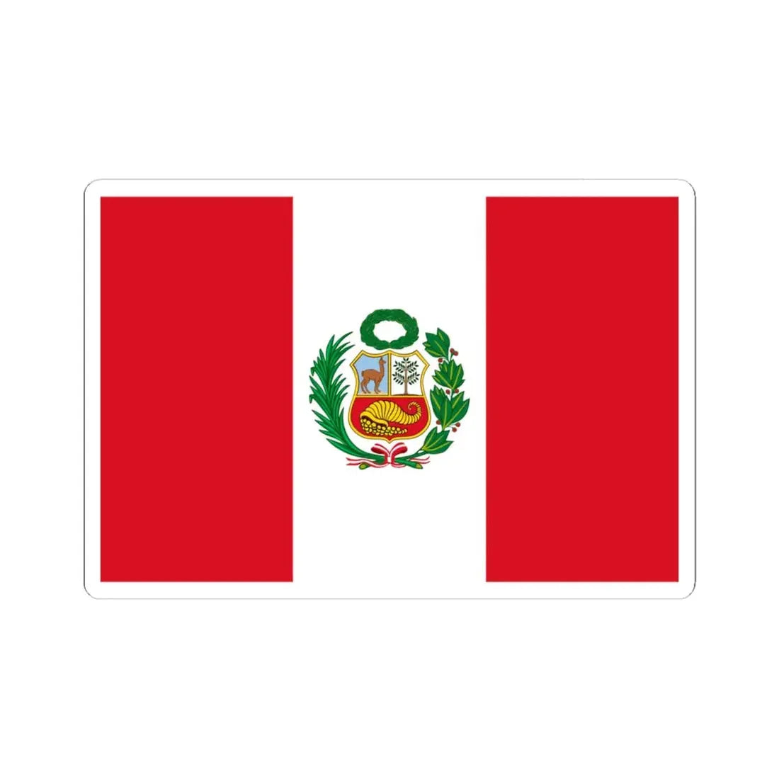 Flag of Peru State alternative version (Peru) STICKER Vinyl Kiss-Cut Decal 6 Inch White - The Sticker Space