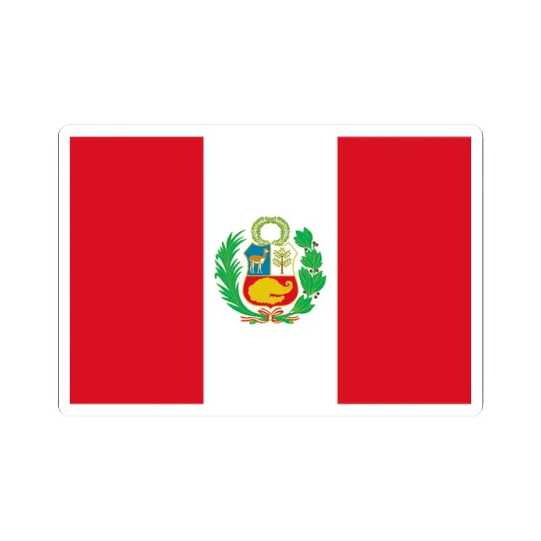 Flag of Peru state (Peru) STICKER Vinyl Kiss-Cut Decal 2 Inch White - The Sticker Space