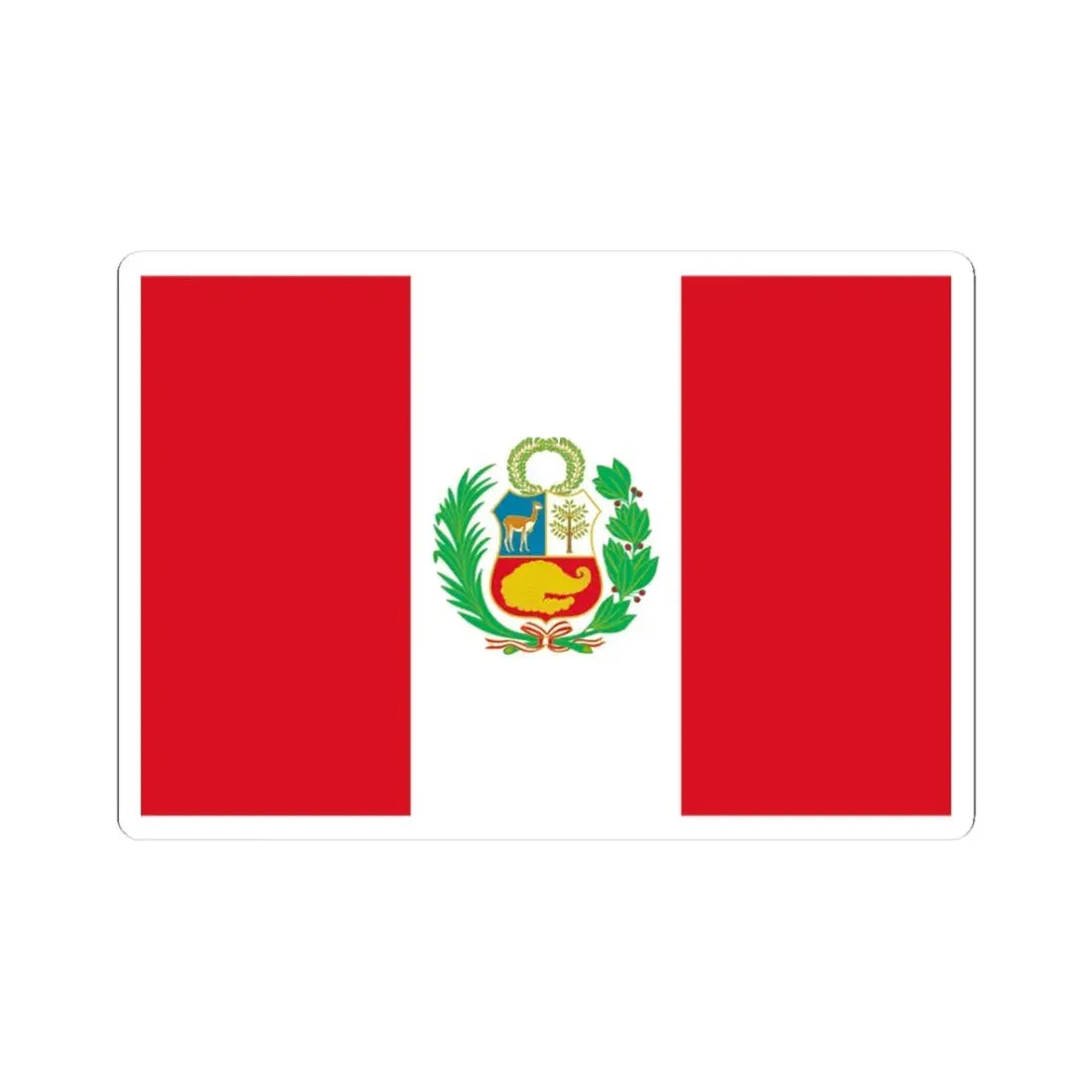 Flag of Peru state (Peru) STICKER Vinyl Kiss-Cut Decal 3 Inch White - The Sticker Space