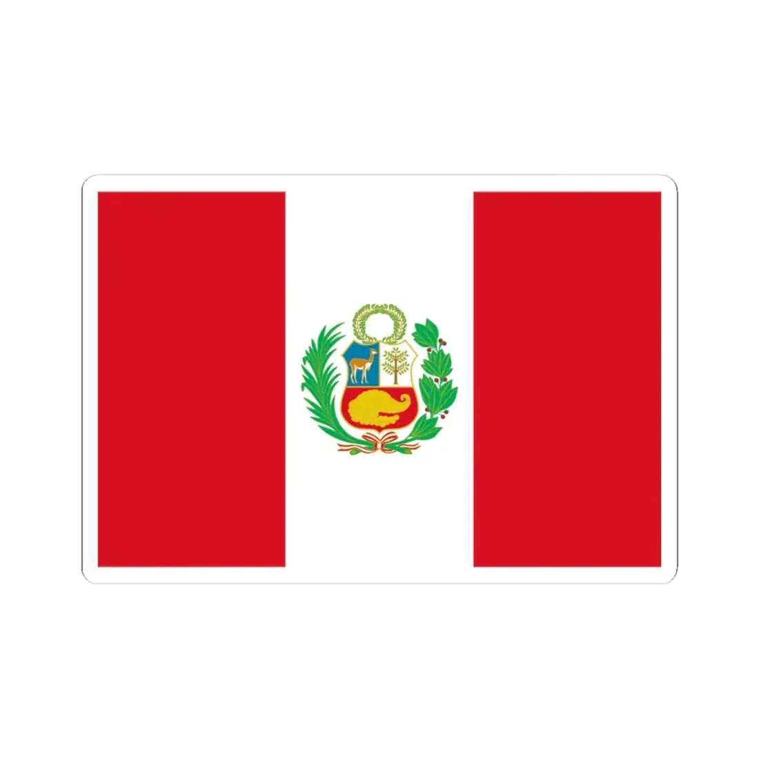 Flag of Peru state (Peru) STICKER Vinyl Kiss-Cut Decal 4 Inch White - The Sticker Space