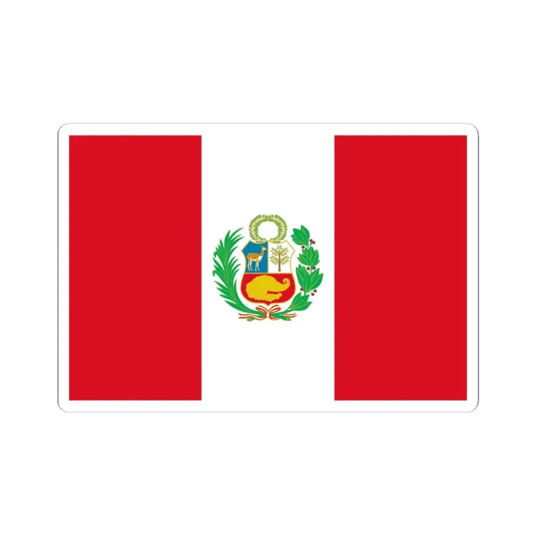 Flag of Peru state (Peru) STICKER Vinyl Kiss-Cut Decal 6 Inch White - The Sticker Space