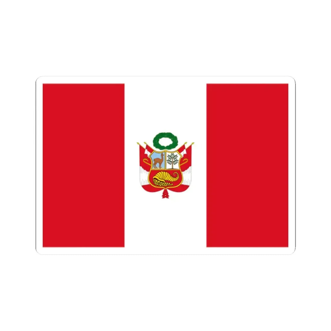Flag of Peru War alternative version (Peru) STICKER Vinyl Kiss-Cut Decal 2 Inch White - The Sticker Space