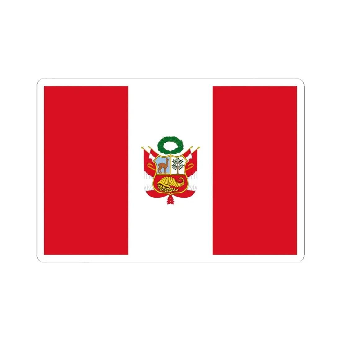 Flag of Peru War alternative version (Peru) STICKER Vinyl Kiss-Cut Decal 4 Inch White - The Sticker Space