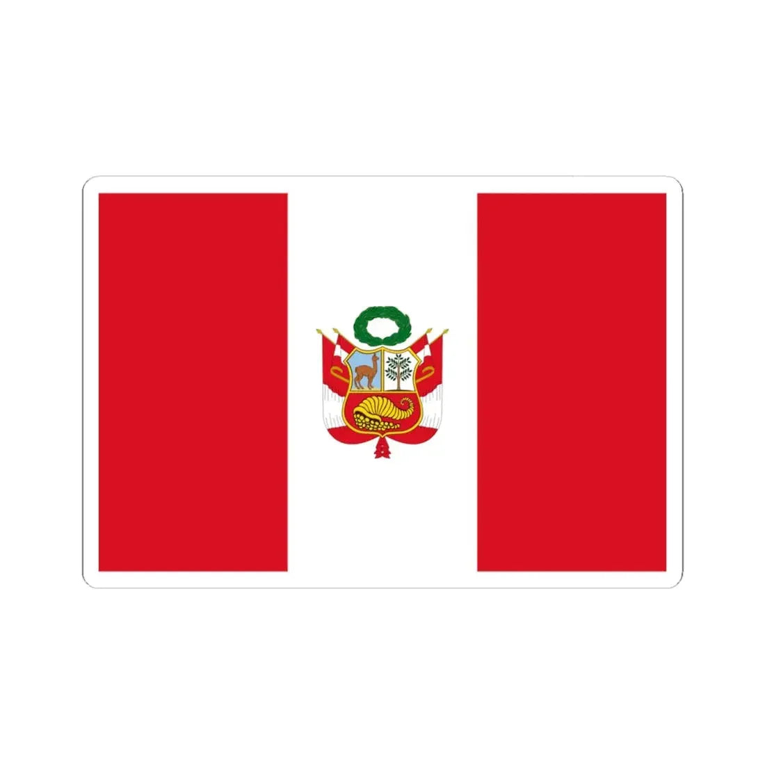 Flag of Peru War alternative version (Peru) STICKER Vinyl Kiss-Cut Decal 6 Inch White - The Sticker Space