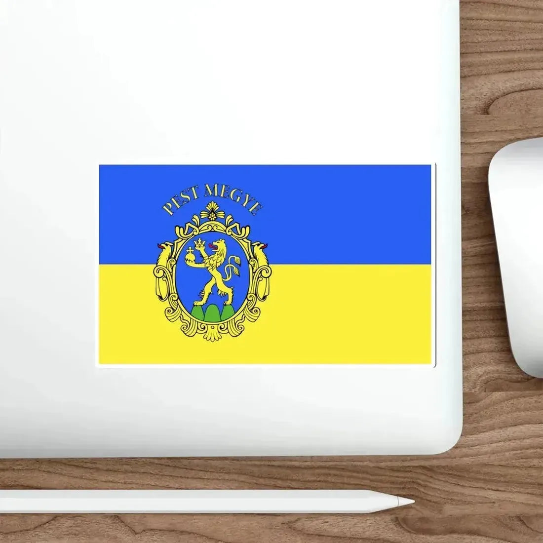 Flag of Pest County Hungary STICKER Vinyl Die-Cut Decal - The Sticker Space