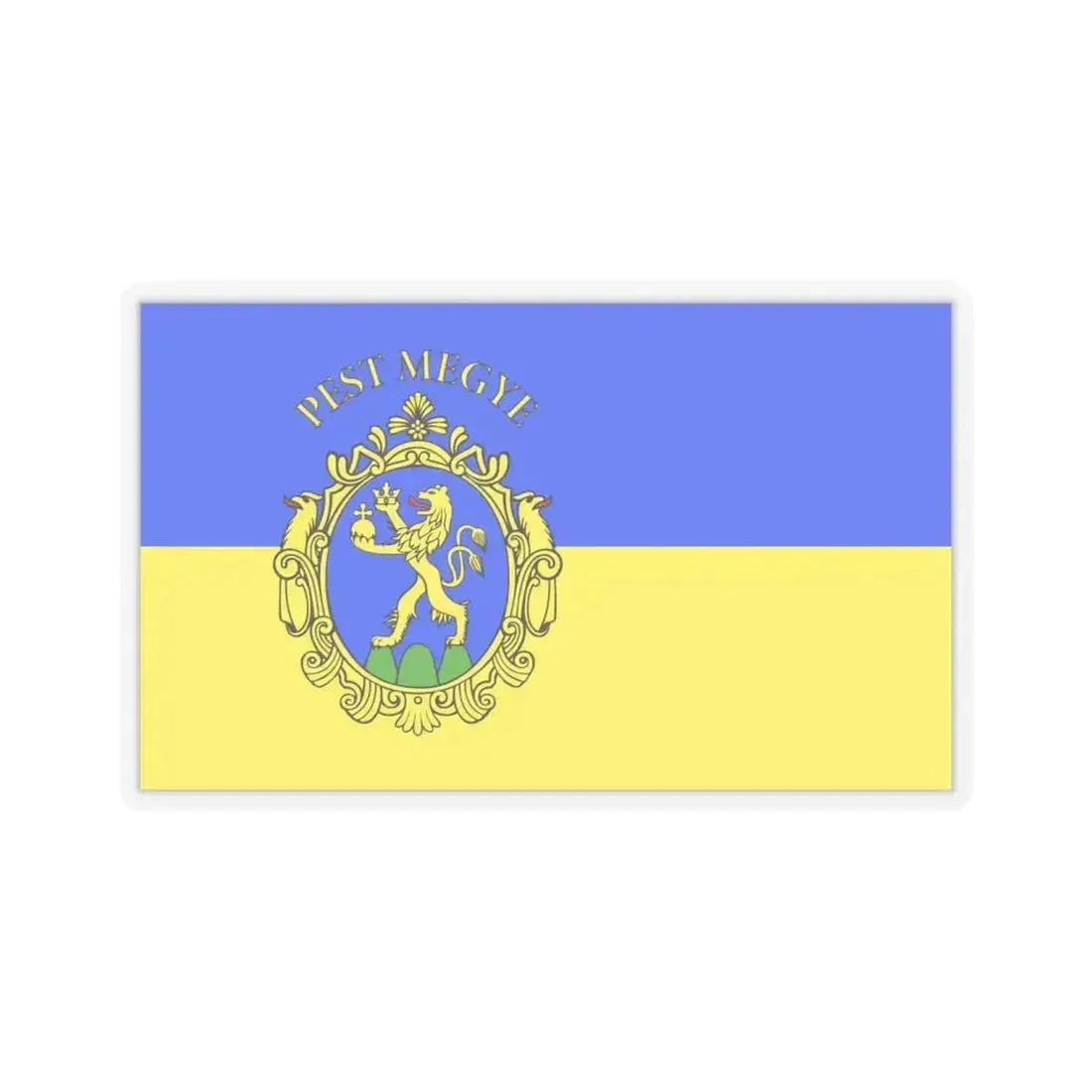 Flag of Pest County Hungary - STICKER Vinyl Kiss-Cut Decal 6 Inch Transparent - The Sticker Space