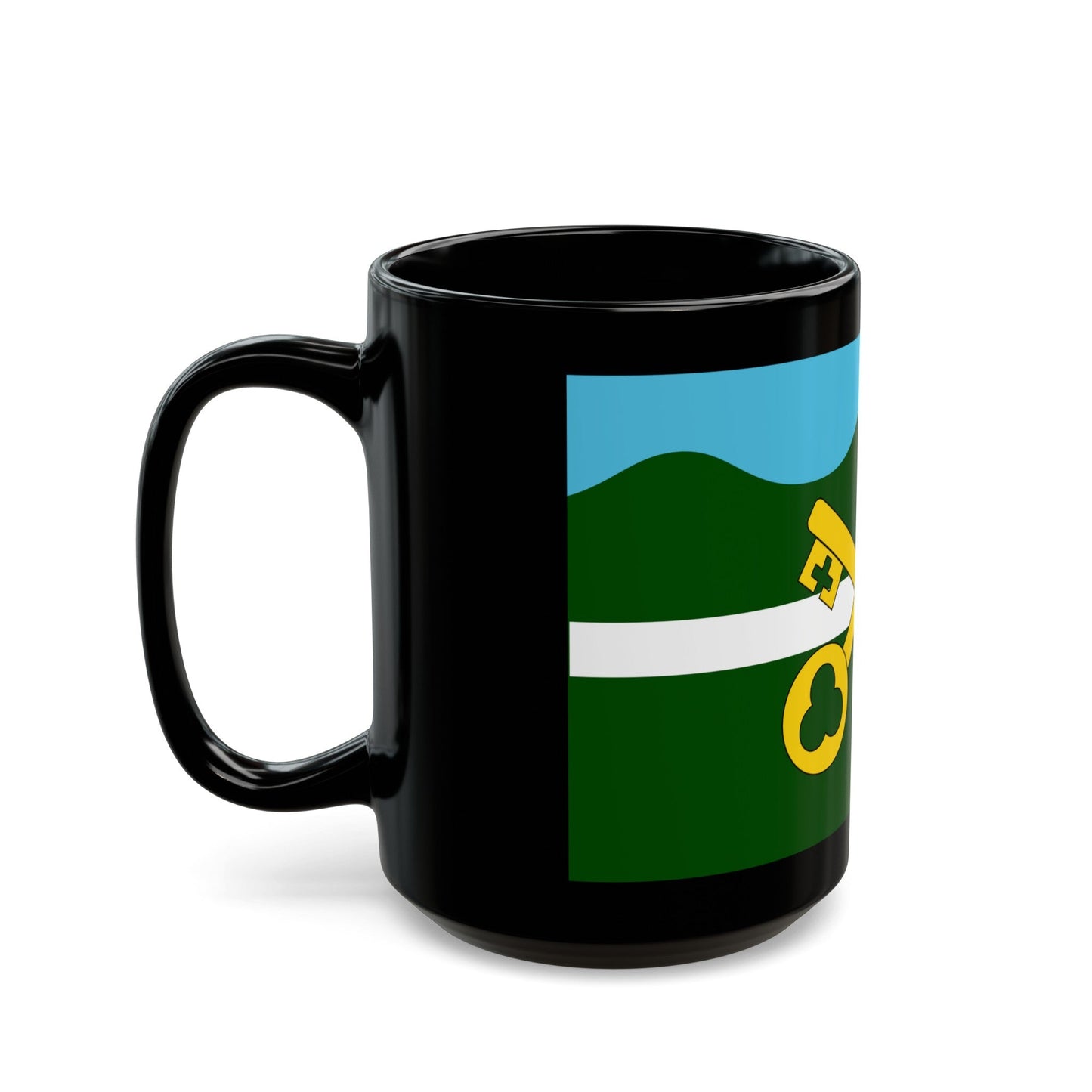 Flag of Petersfield UK - Black Coffee Mug-The Sticker Space