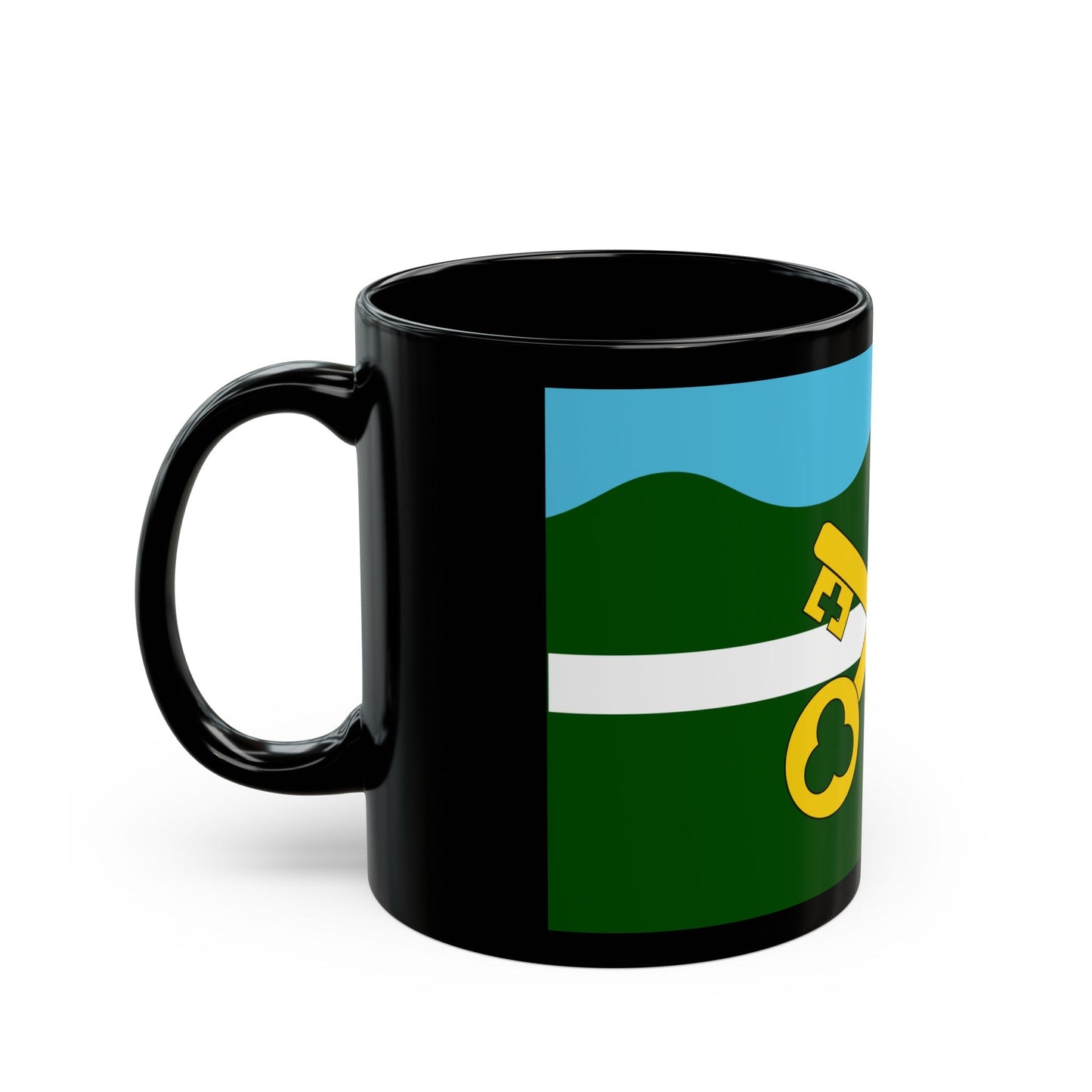 Flag of Petersfield UK - Black Coffee Mug-The Sticker Space