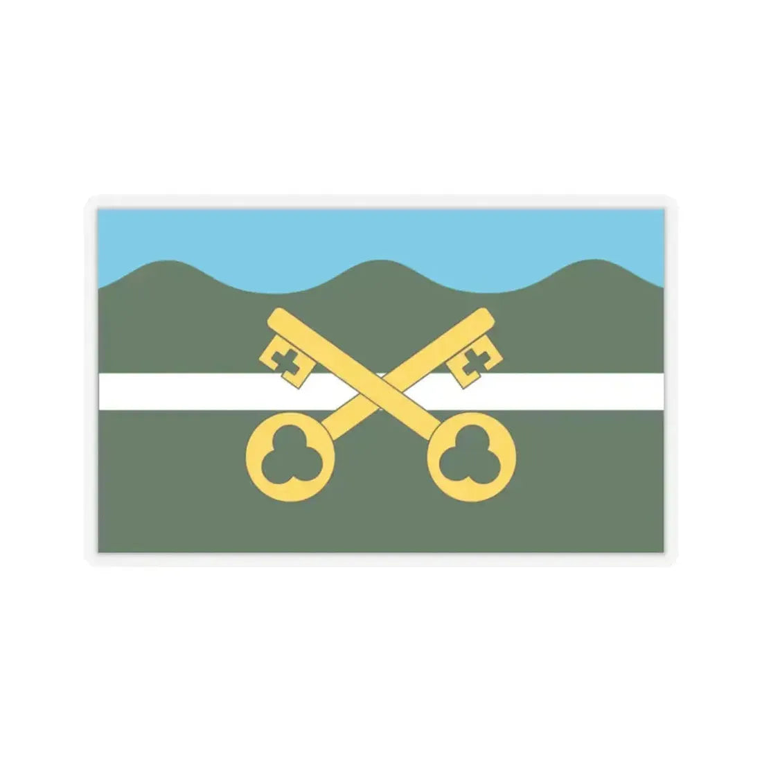 Flag of Petersfield UK - STICKER Vinyl Kiss-Cut Decal 2 Inch Transparent - The Sticker Space