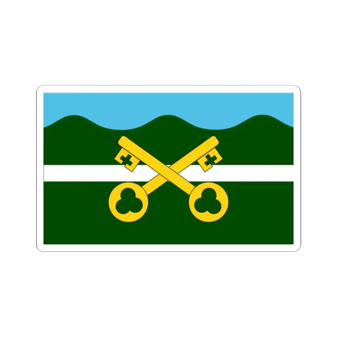 Flag of Petersfield UK - STICKER Vinyl Kiss-Cut Decal 2 Inch White - The Sticker Space