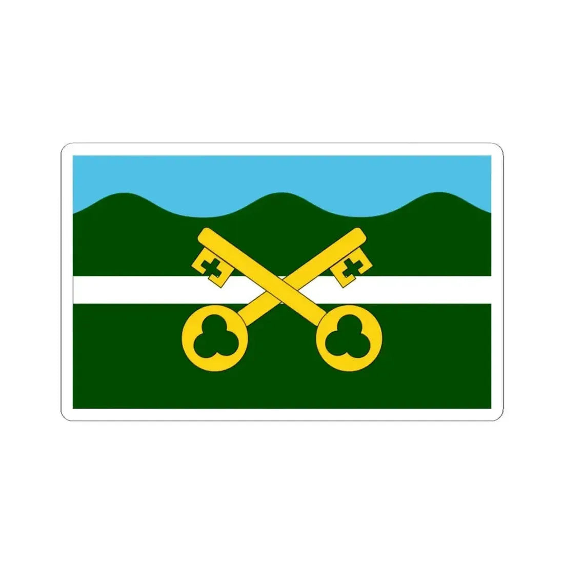 Flag of Petersfield UK - STICKER Vinyl Kiss-Cut Decal 3 Inch White - The Sticker Space