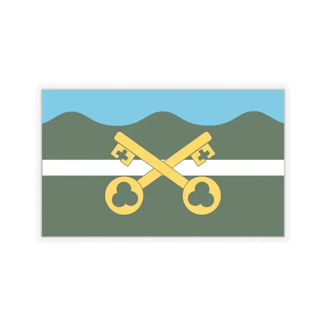 Flag of Petersfield UK - STICKER Vinyl Kiss-Cut Decal 4 Inch Transparent - The Sticker Space