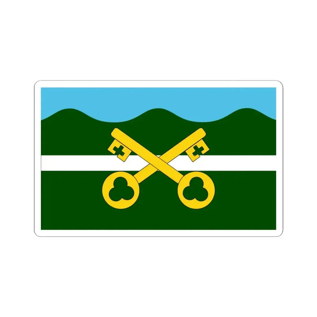 Flag of Petersfield UK - STICKER Vinyl Kiss-Cut Decal 4 Inch White - The Sticker Space