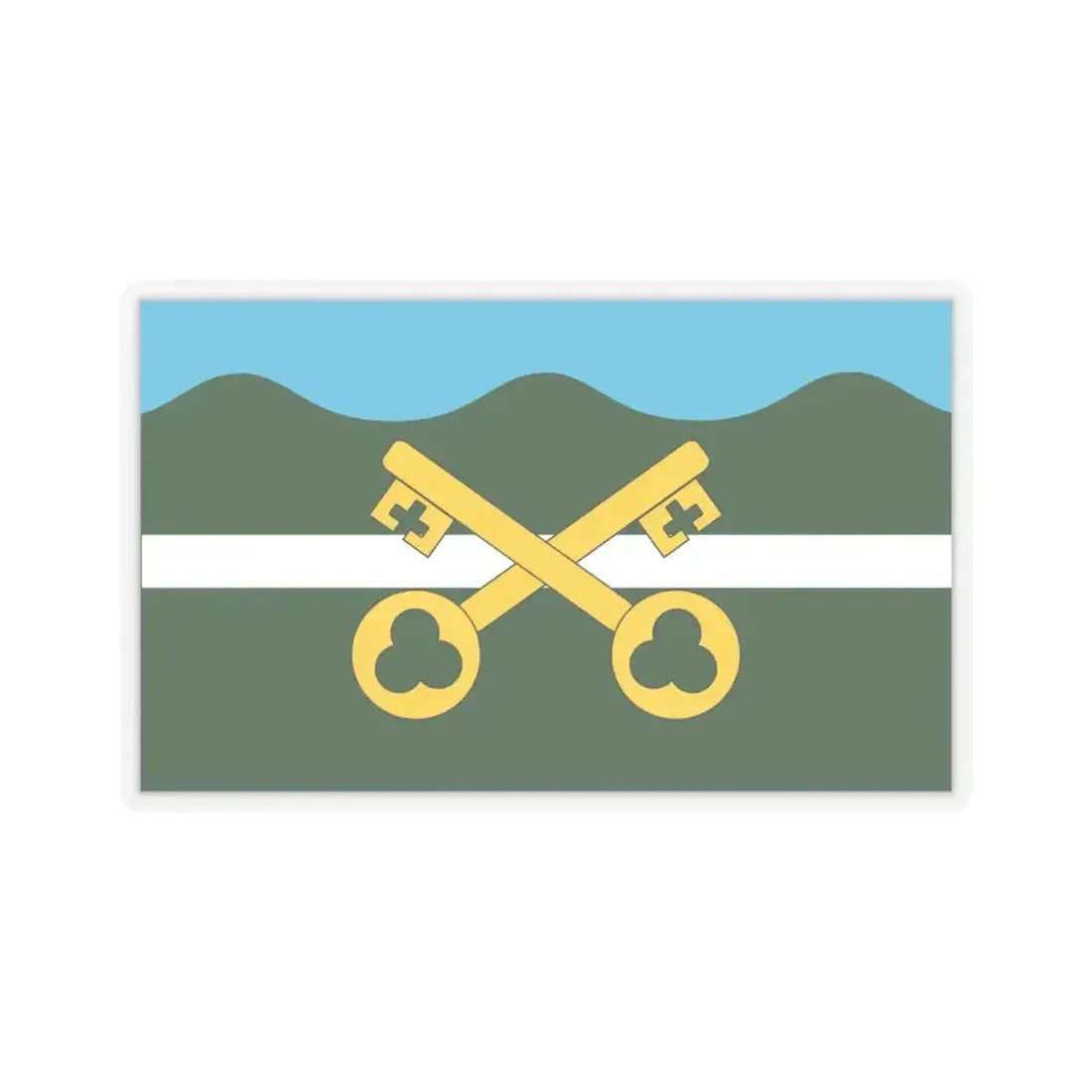 Flag of Petersfield UK - STICKER Vinyl Kiss-Cut Decal 6 Inch Transparent - The Sticker Space