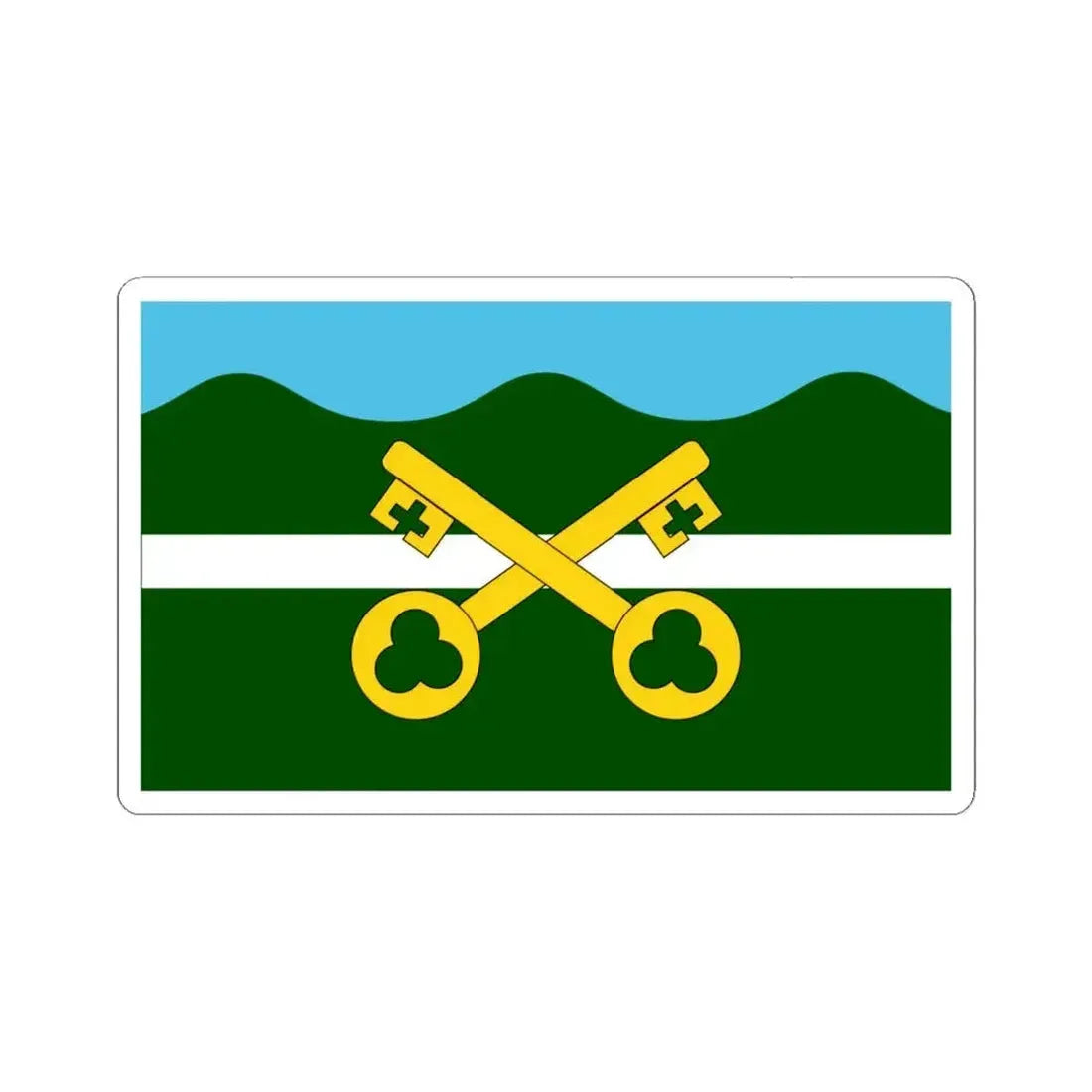 Flag of Petersfield UK - STICKER Vinyl Kiss-Cut Decal 6 Inch White - The Sticker Space